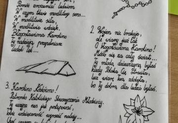Prace na konkurs poetycko-plastyczny dotyczący błogosławionej Karoliny
