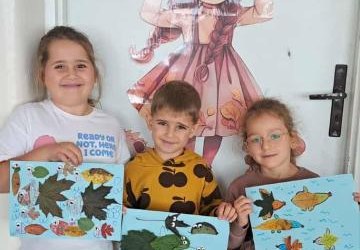 Jesienne prace plastyczne – „Rybki z liści